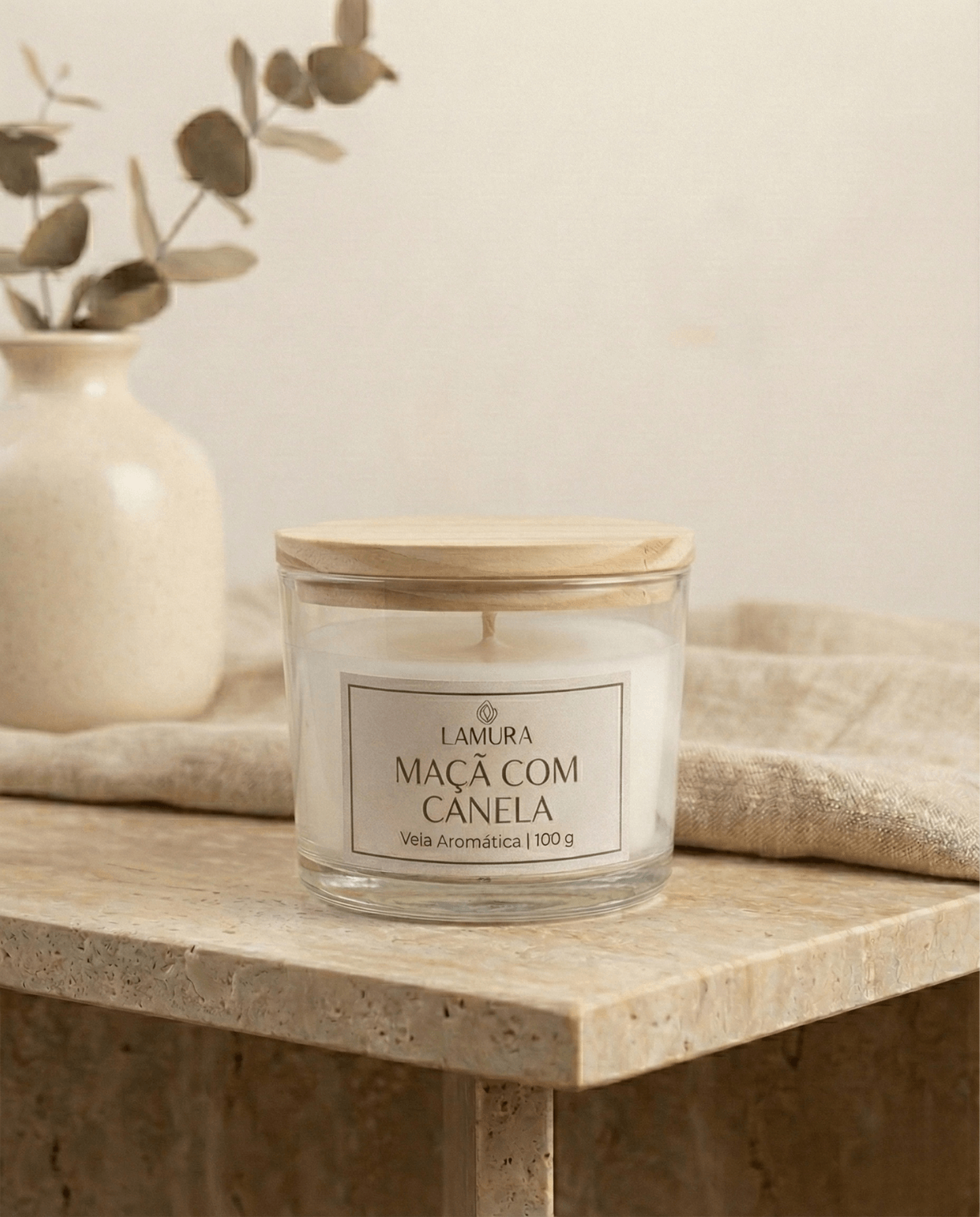 Vela Aromática de Maçã com Canela - Lamura Aromas